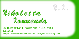 nikoletta kommenda business card